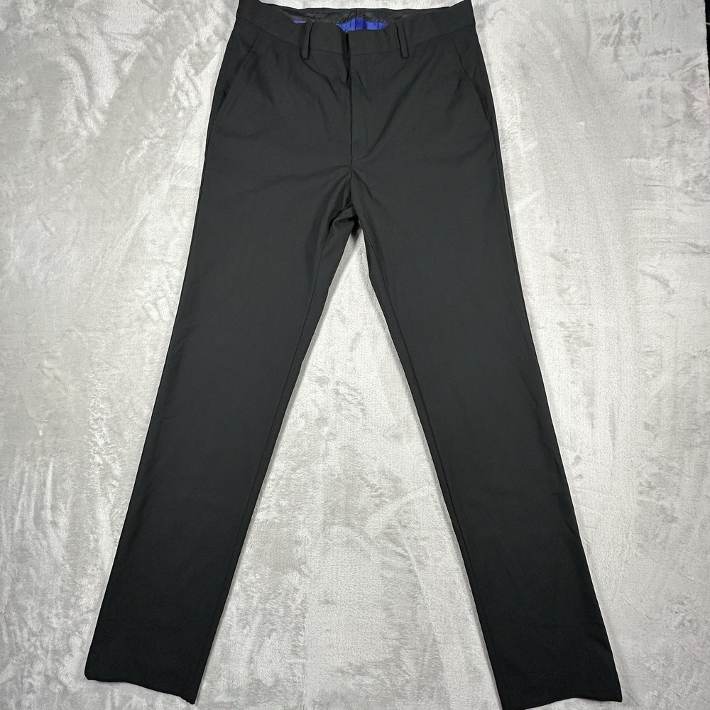 Billy London UK Dress Pants Mens Size 32x34 Black Trouser Flat Front Slacks